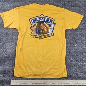 Vintage Camel Cigarettes Shirt Smooth Single Stitch Yellow Size L 1990s 90s Rare